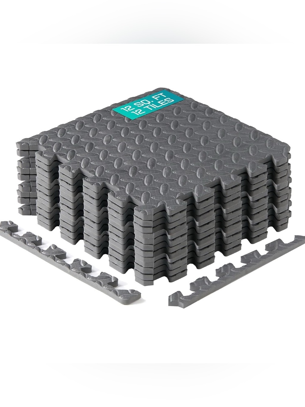 Gray Interlocking Cushioned Foam Floor Tiles Padding Comfort Playroom Relaxing - Picture 9 of 12